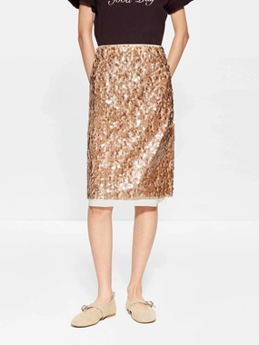 Sequin Layered Straight Skirt Road Trip Unisex style