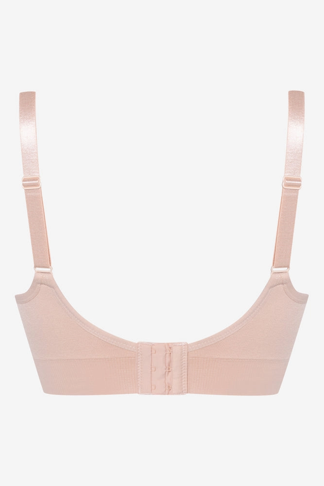 Smooth Lining Padded Lace Trim Nursing Bra Pink