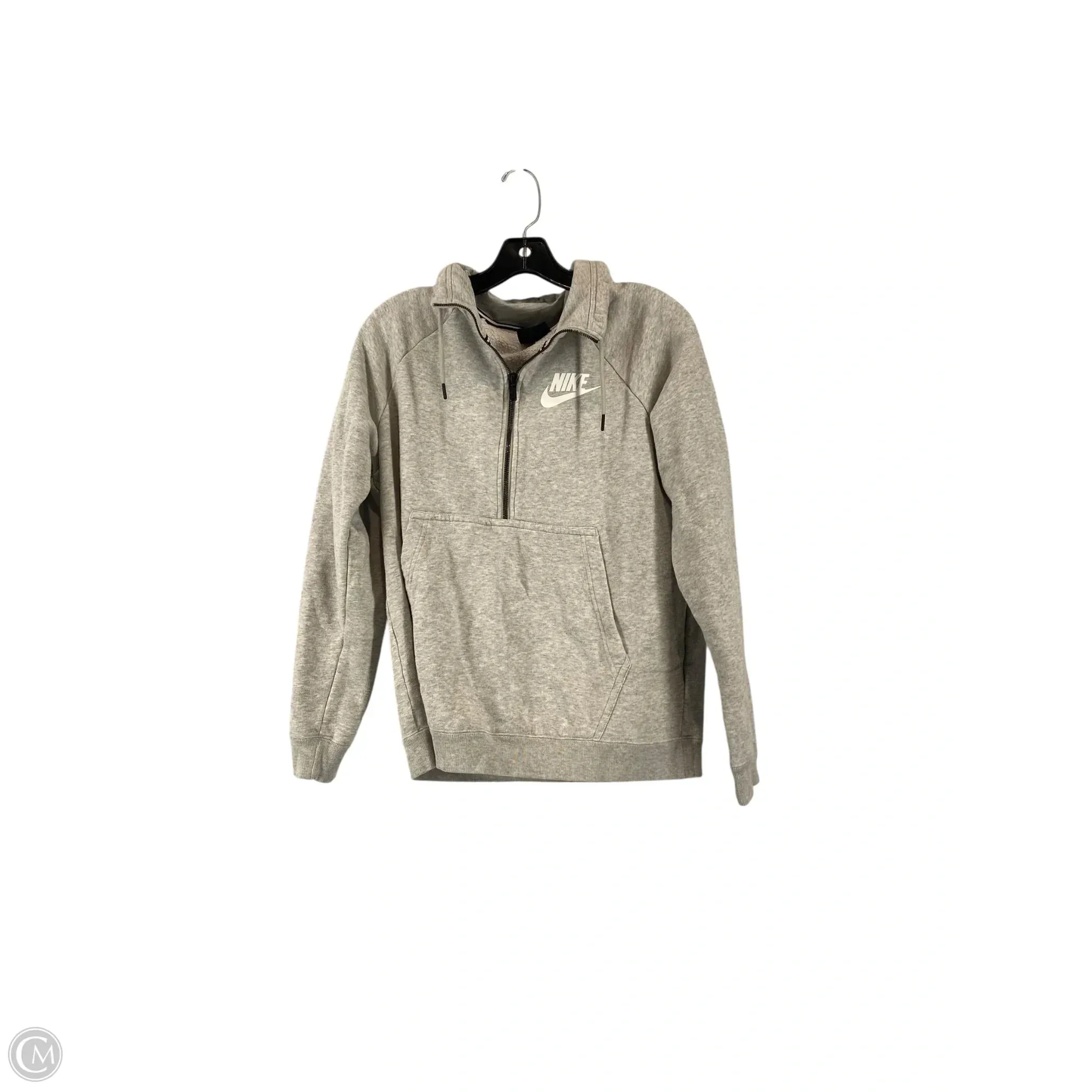 Thick Insulation Athletic Jacket By Nike In Grey, Size: M