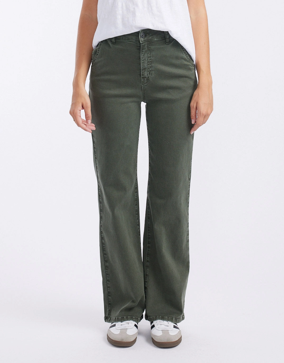 Beach Day Winter Warmth Classic Shirley Jeans - Khaki