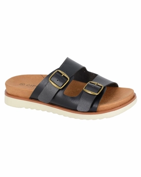 Warm Core Quick Drying Cipriata Womens Tiberia Twin Buckle Strap Mule Sandals