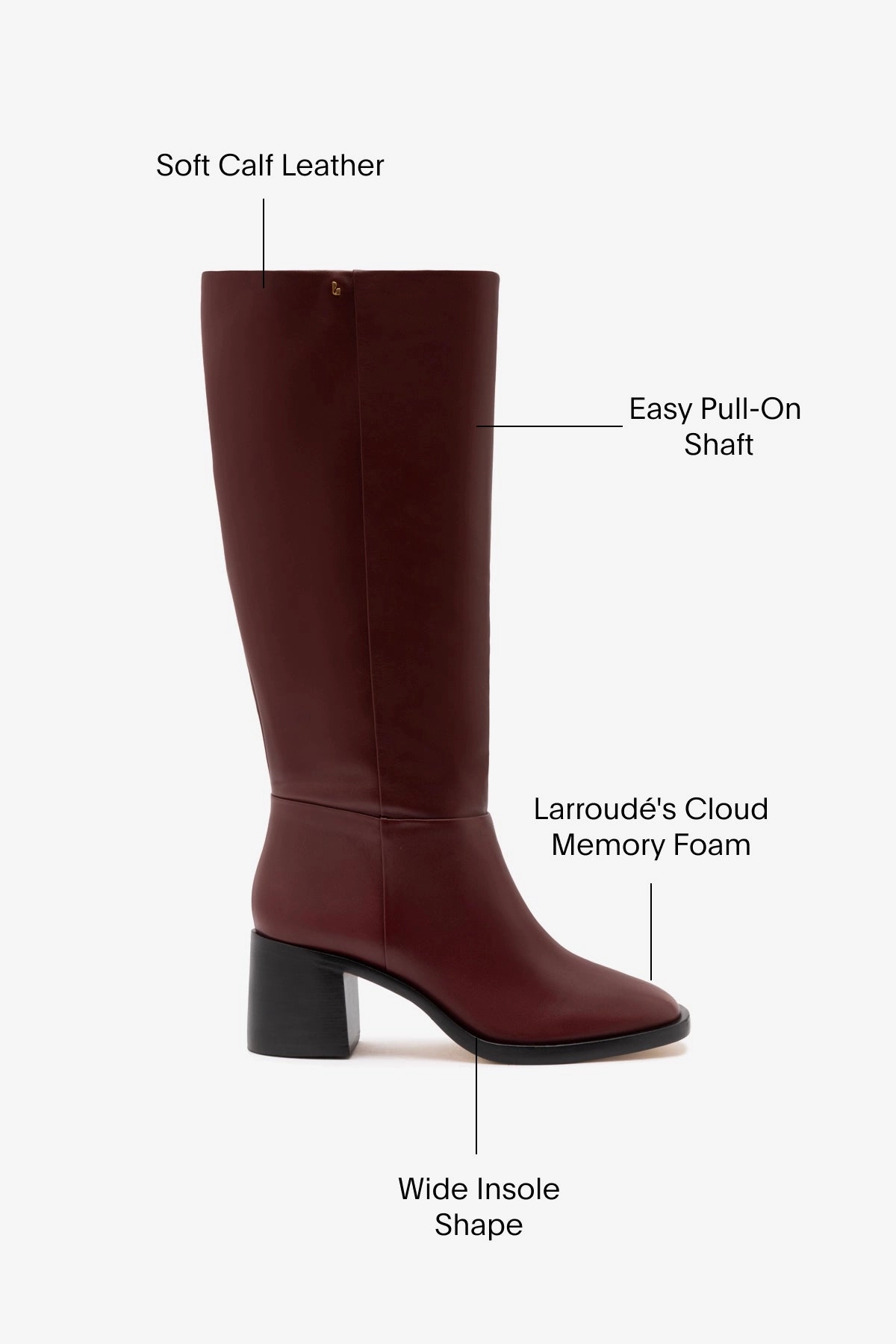 Ricky Boot In Burgundy Leather Shock Diffusing Heel
