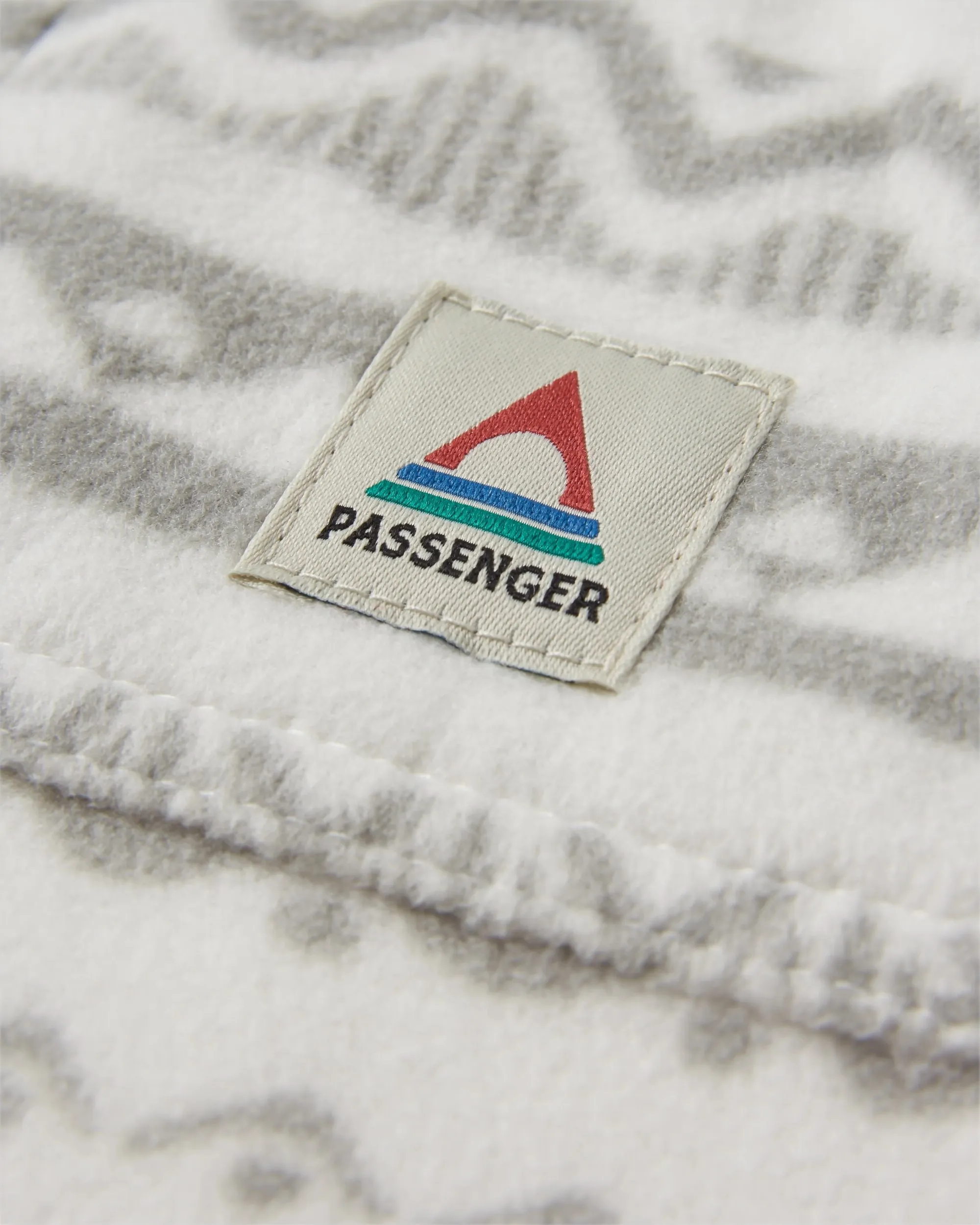 All Day Comfort Tech East Recycled Polar Fleece Shirt - Mountain Geo Vintage White