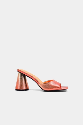SHU SHOP | The Enya Heel - Gold Metallic Soft Leather
