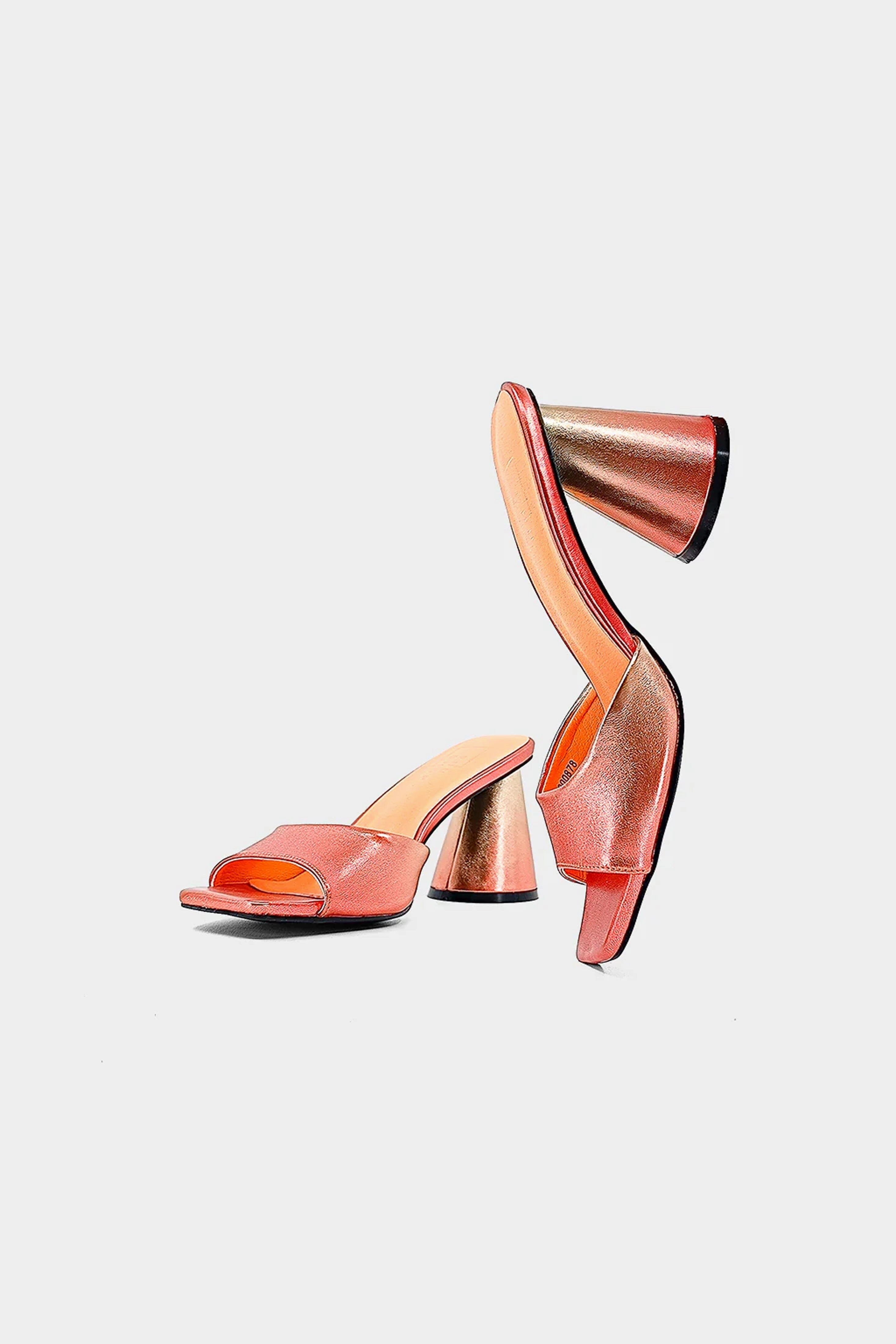 Romantic Wedding Shoes Anti Slip Sole SHU SHOP | The Enya Heel - Gold Metallic