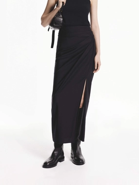 Vibe Ready color block Side Pleated Midi Skirt