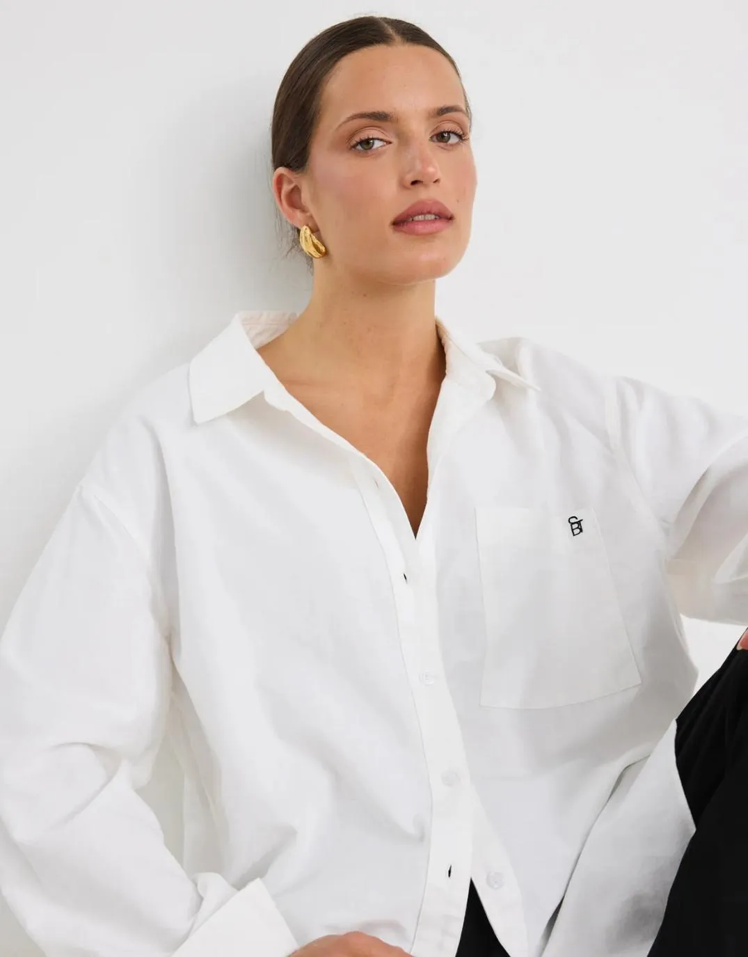 Signature Oxford Oversized Shirt - Ivory Pure Cotton slim cut