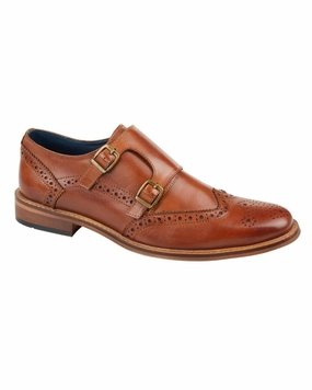 Light Hue Roamers Mens Leather Twin Buckle Monk Shoes