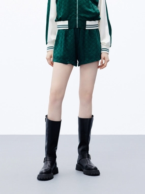 Bold colors Silk Blend Jacquard Shorts