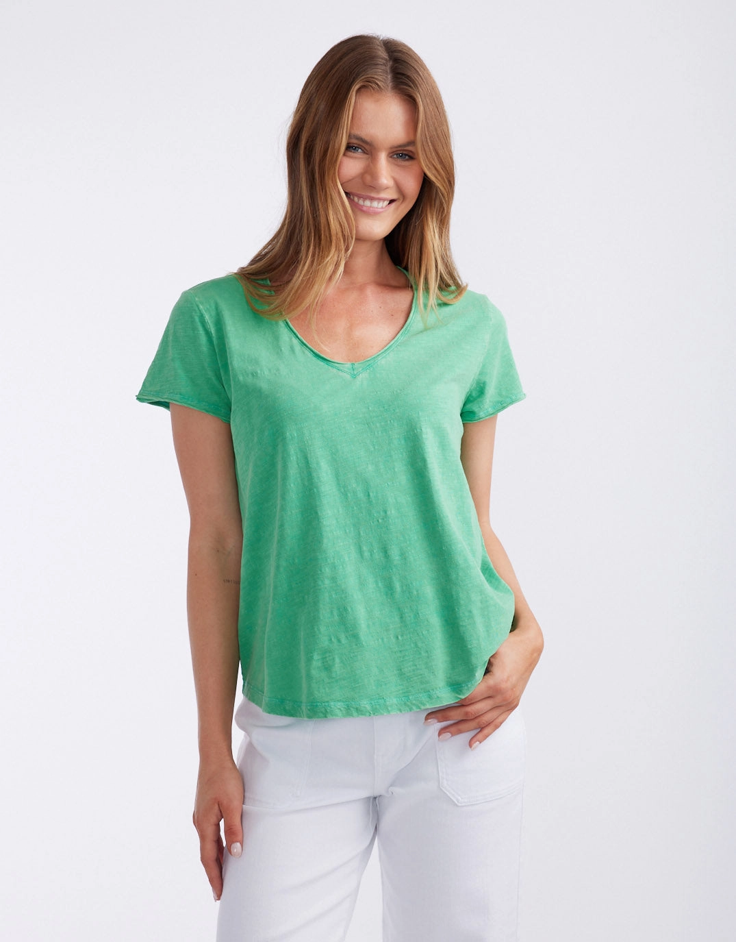 Original V Neck T-Shirt - Apple Casual Layering Wear
