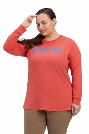 Ariat Rebar Ladies CottonStrong Block T-Shirt Tear Resistant Stitching Rainy Day