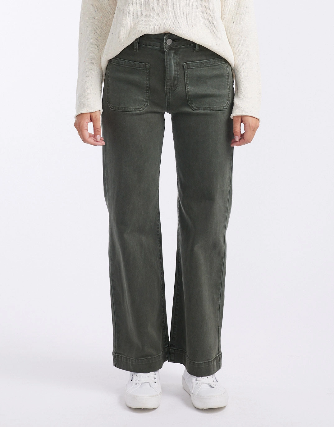 quick dry All weather Bobbi 7/8 Denim Jeans - Military