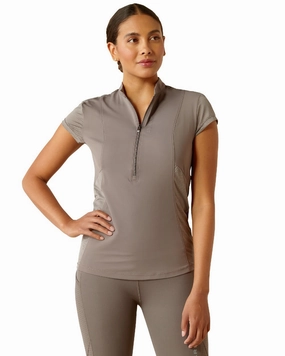 Ariat Womens Breathe Quarter Zip Short Sleeve Baselayer Active Wearable Gym clothing