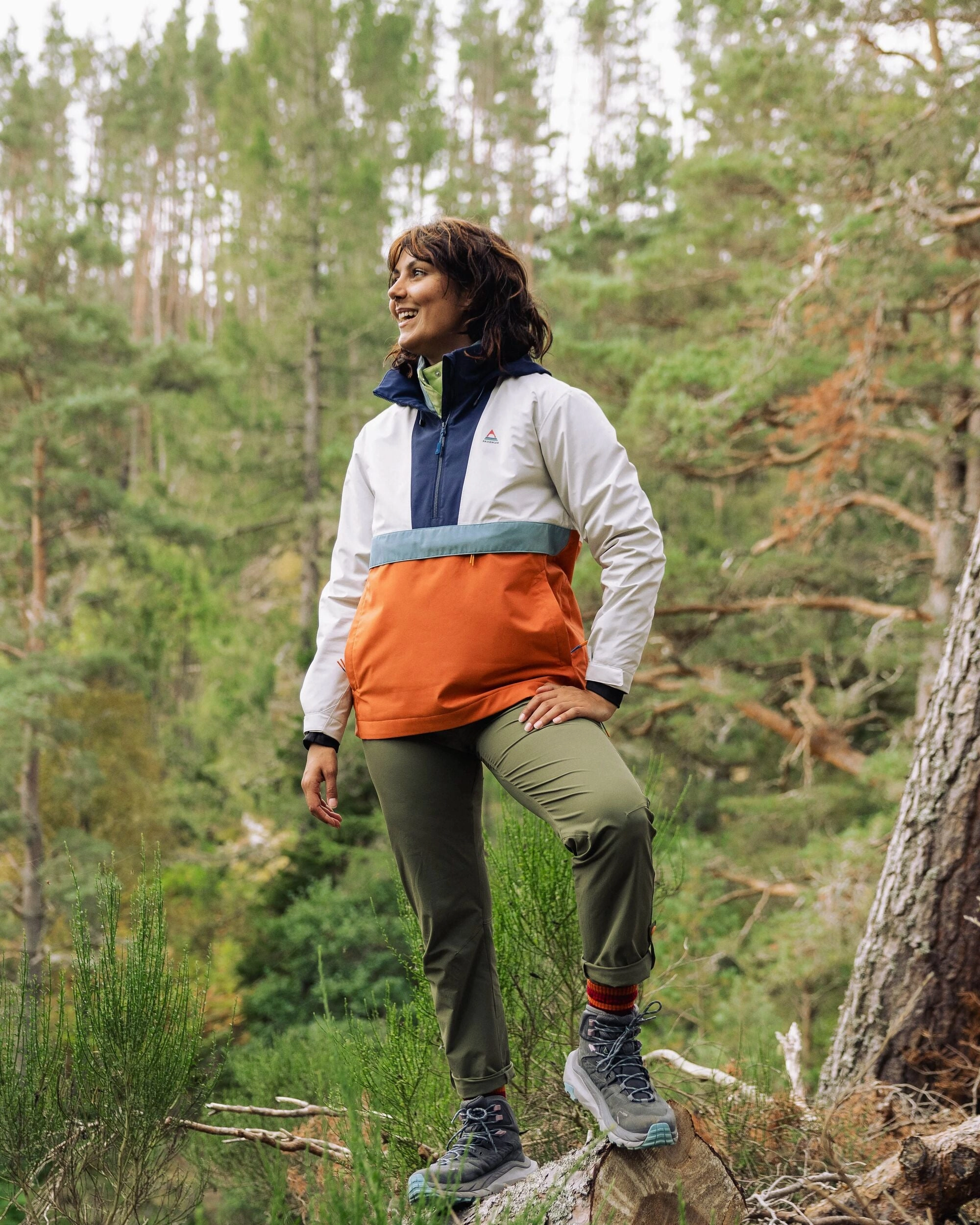 Skyline Recycled Waterproof Anorak - Burnt Orange/Birch Hidden Ventilation Zones Moisture Wicking Inner