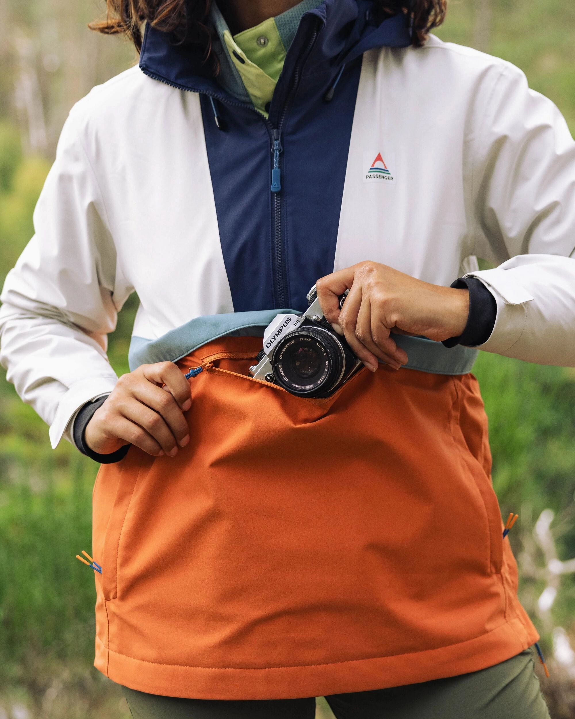 Light Padding Skyline Recycled Waterproof Anorak - Burnt Orange/Birch