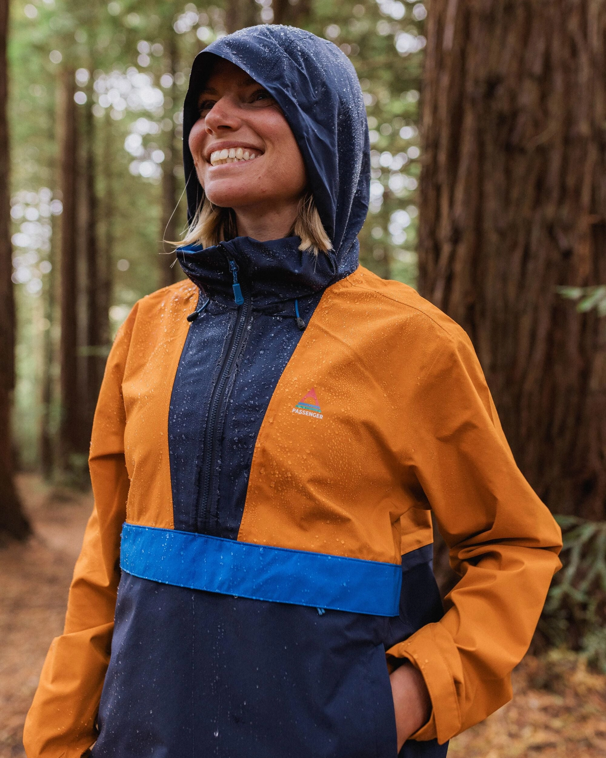 Skyline Recycled Waterproof Anorak - Sunrise Orange UV Protection Ski Use