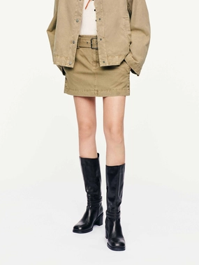 Visual Outfit Cotton Straight Mini Skirt