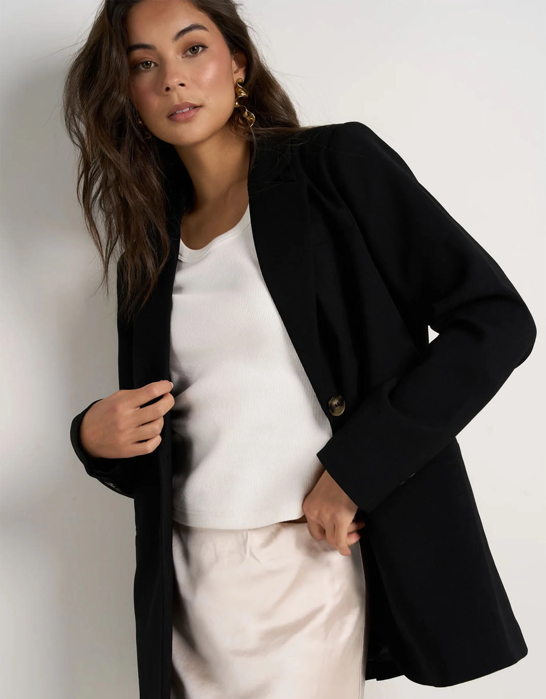 FlexFoldPackaging Bestie Crepe Relaxed Fit Blazer - Black