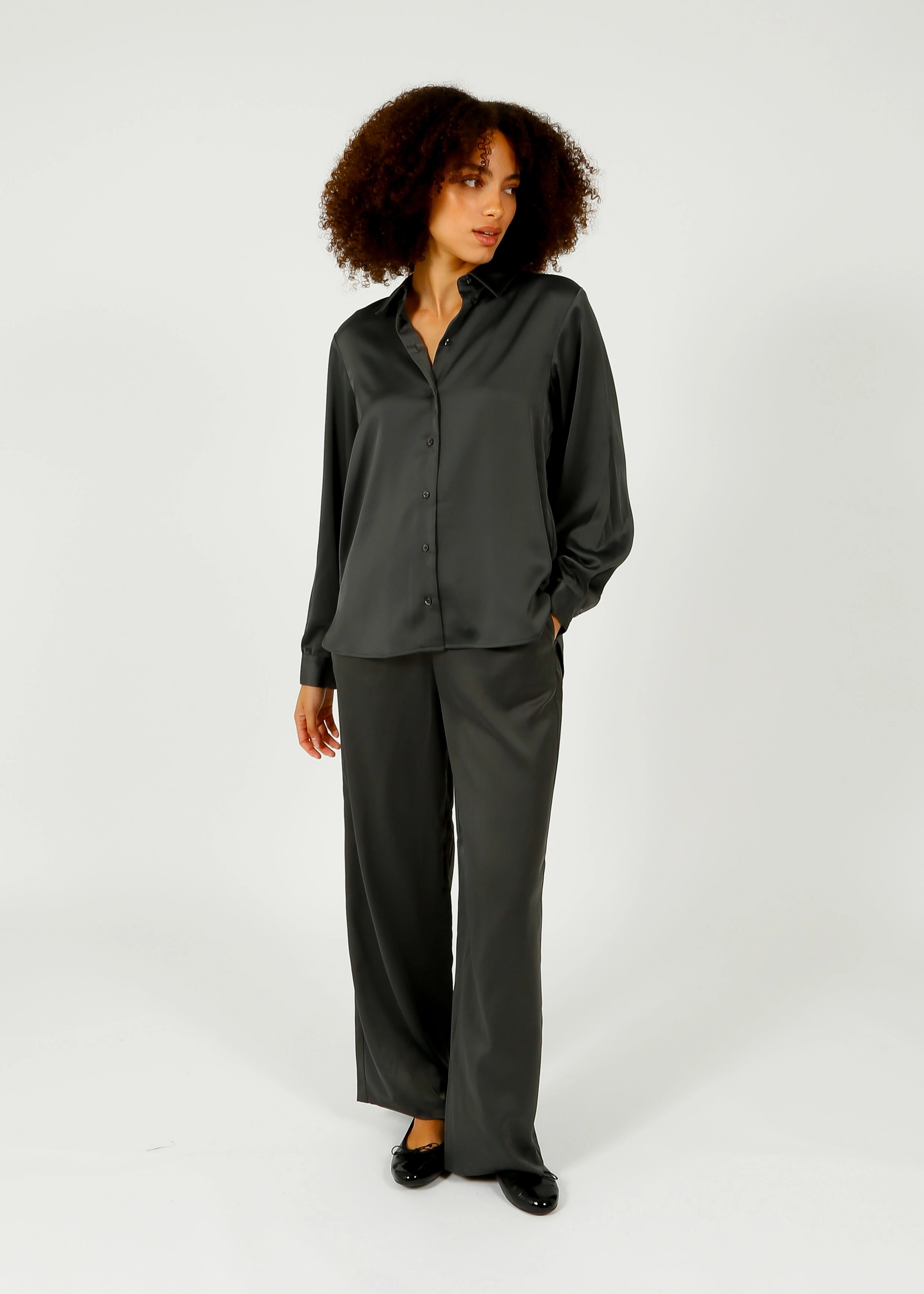 SLF Elena Tinni Wide Pants in Volcanic Ash NoBuckleDesign