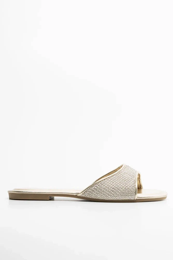 Modern Mesh Sandal Gold