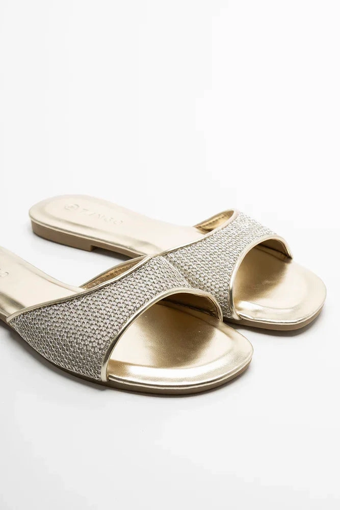 Functional Footwear Secure Wrap Mesh Sandal Gold