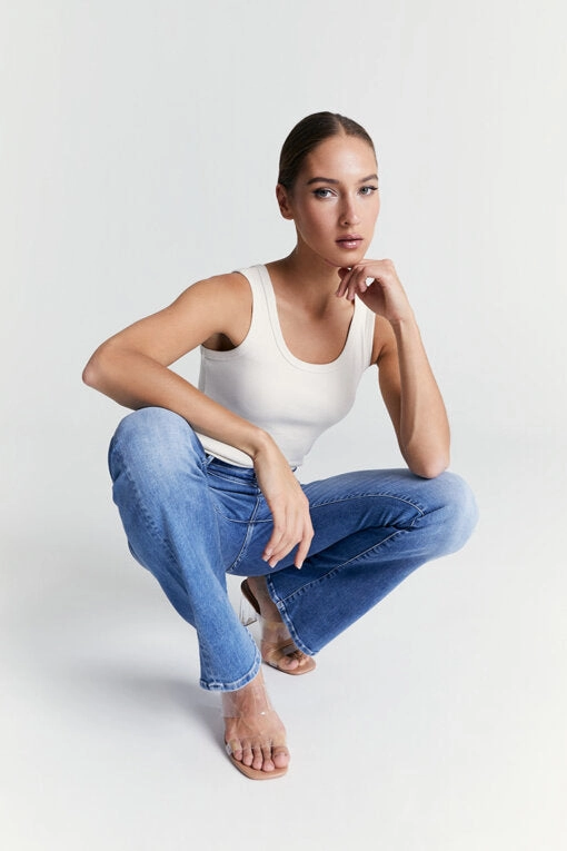 Matilda - Pant - Medium Blue - L30 Twill Weave Texture