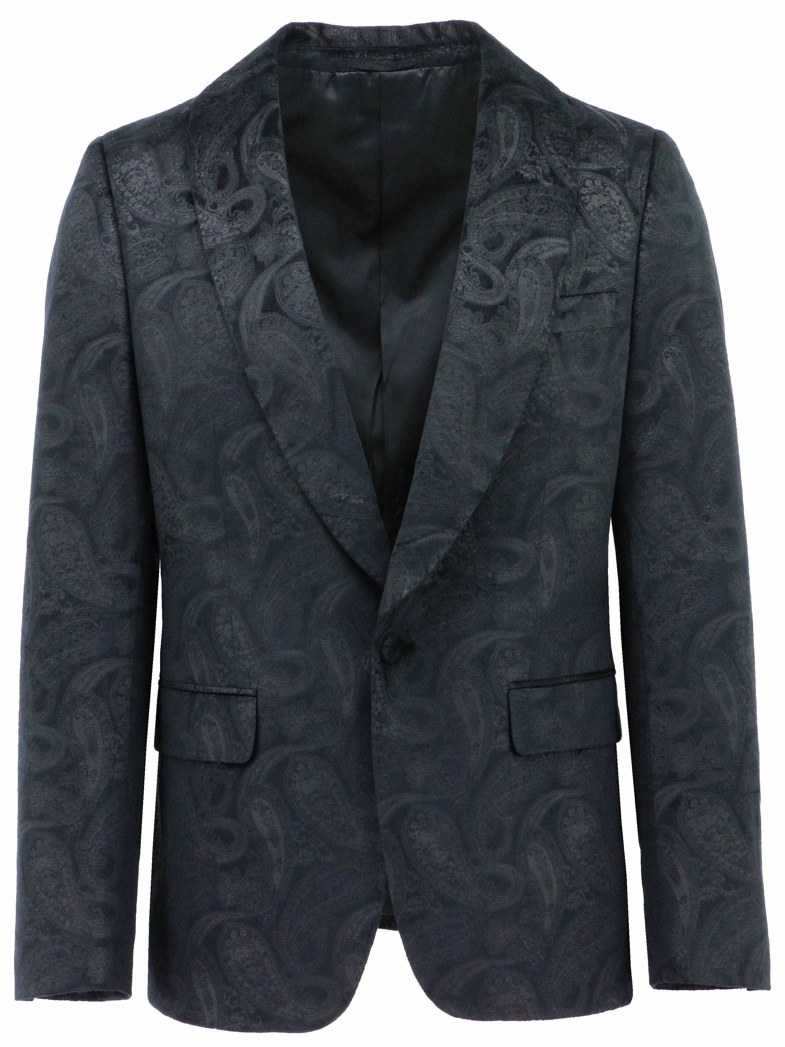 Ultra Light Packable Black Paisley Shawl Lapel Dinner Jacket