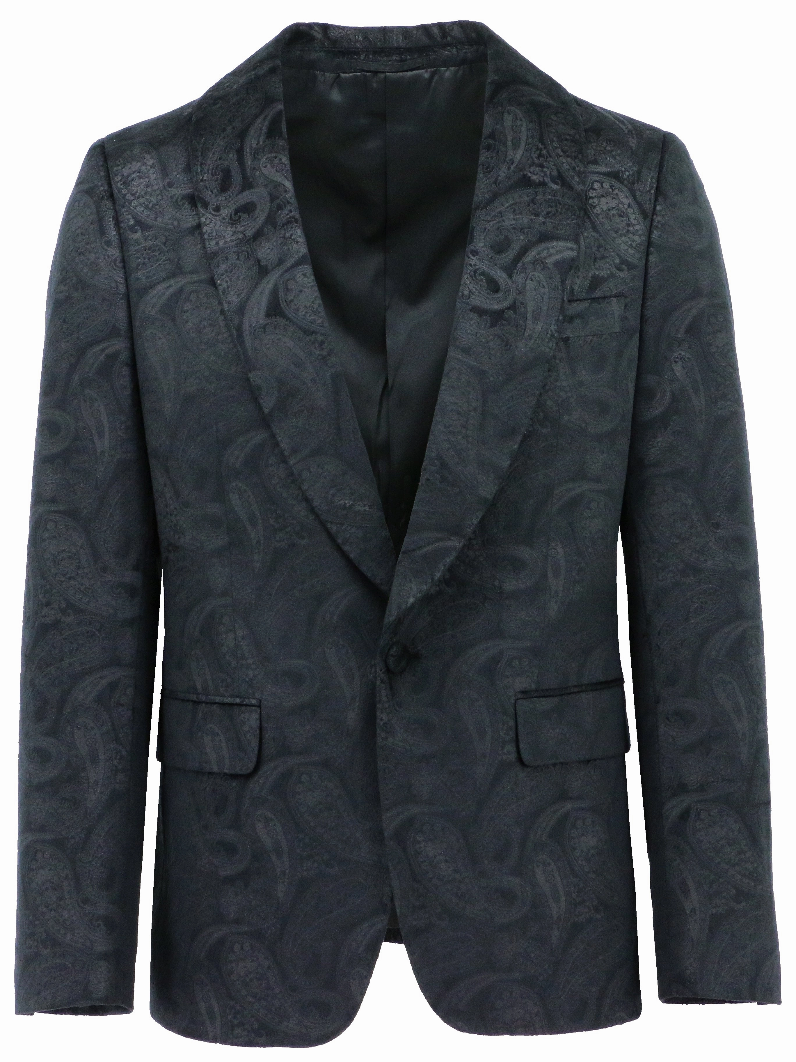 AntiStatic Inner Layer Black Paisley Shawl Lapel Dinner Jacket