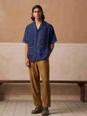 Smocked Shirt Gender Neutral V-Neck