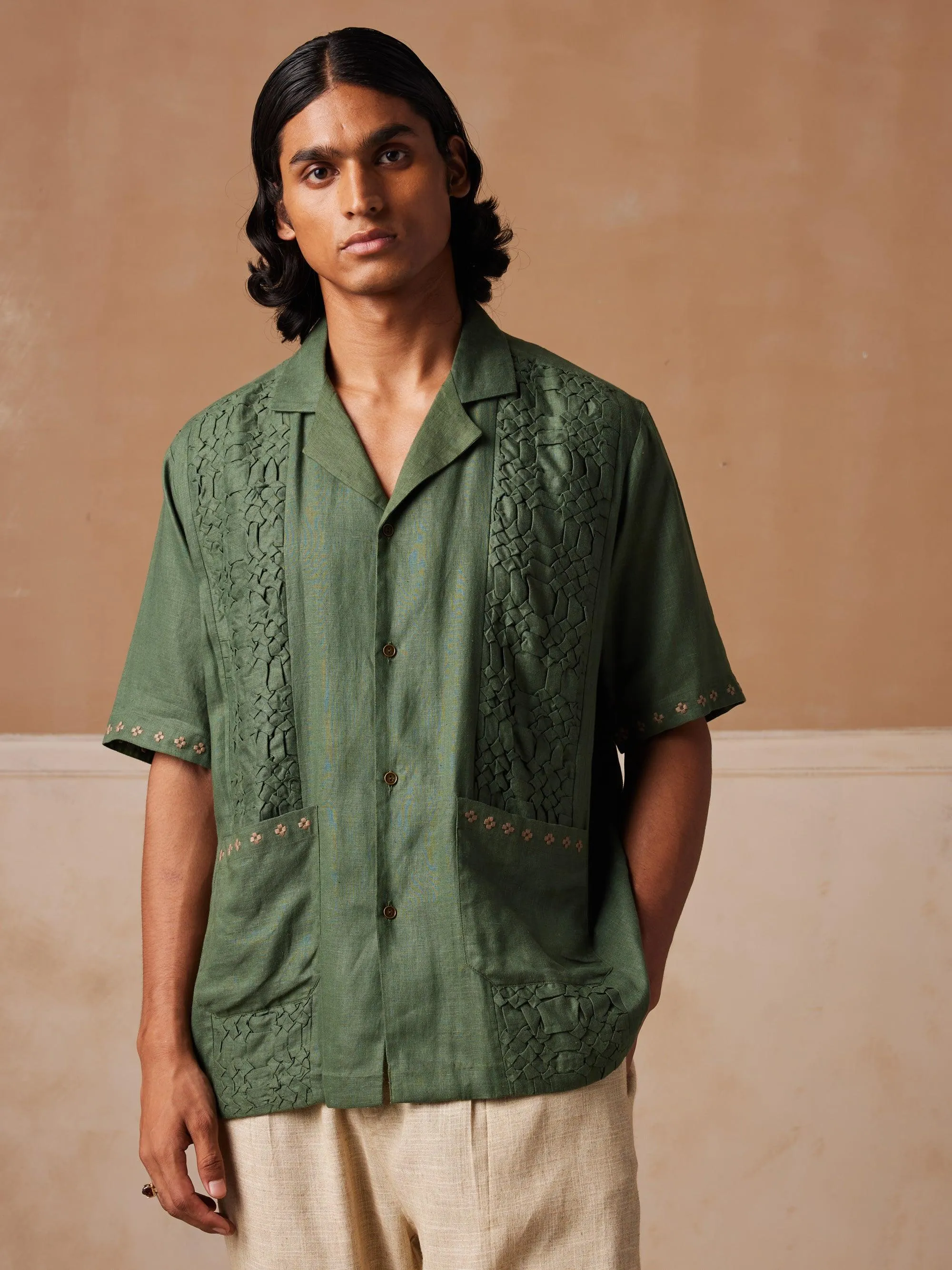Durable Fabric Smocked Shirt