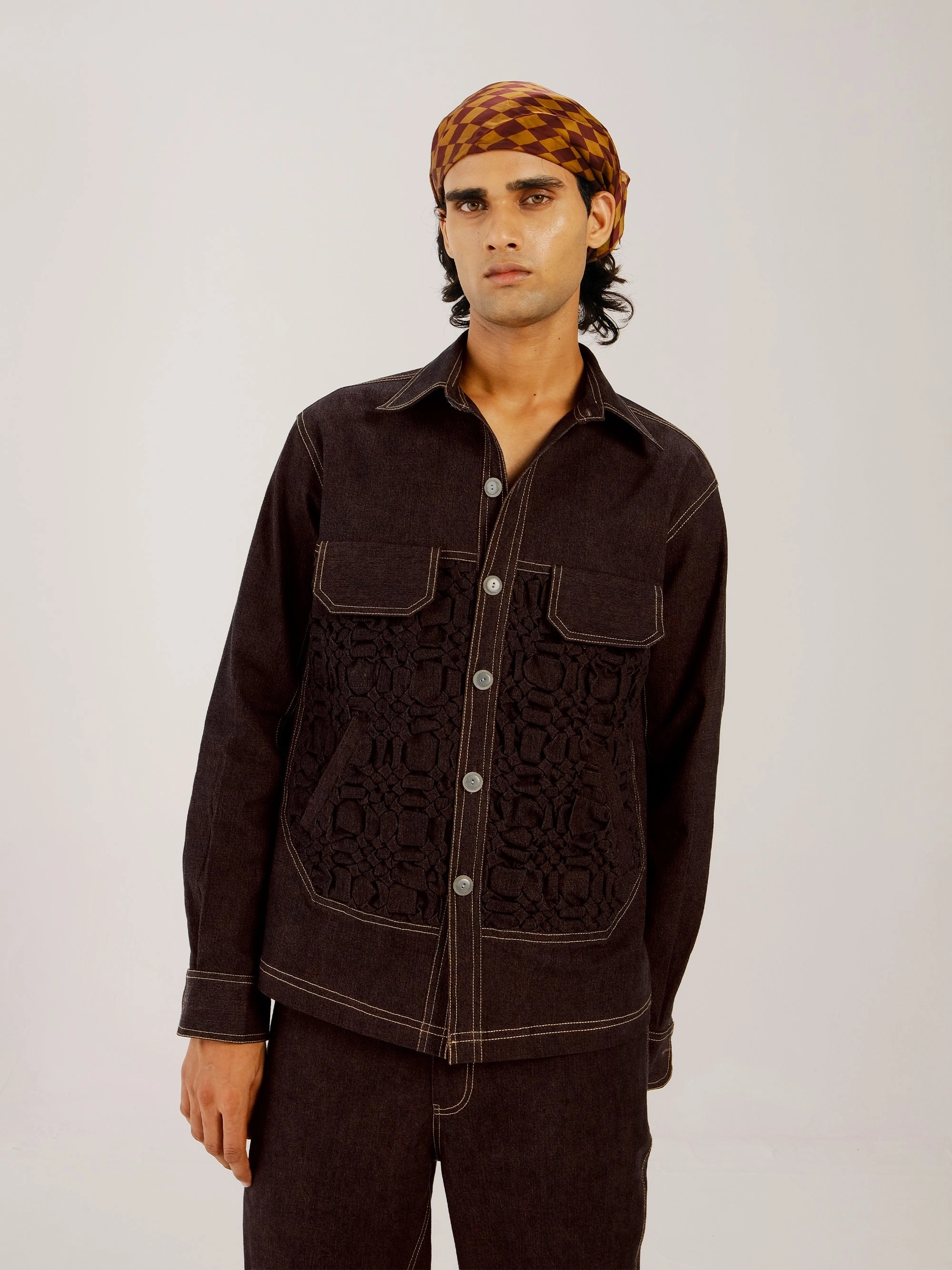 Outdoor Style Staple Smocked Collar Jacket