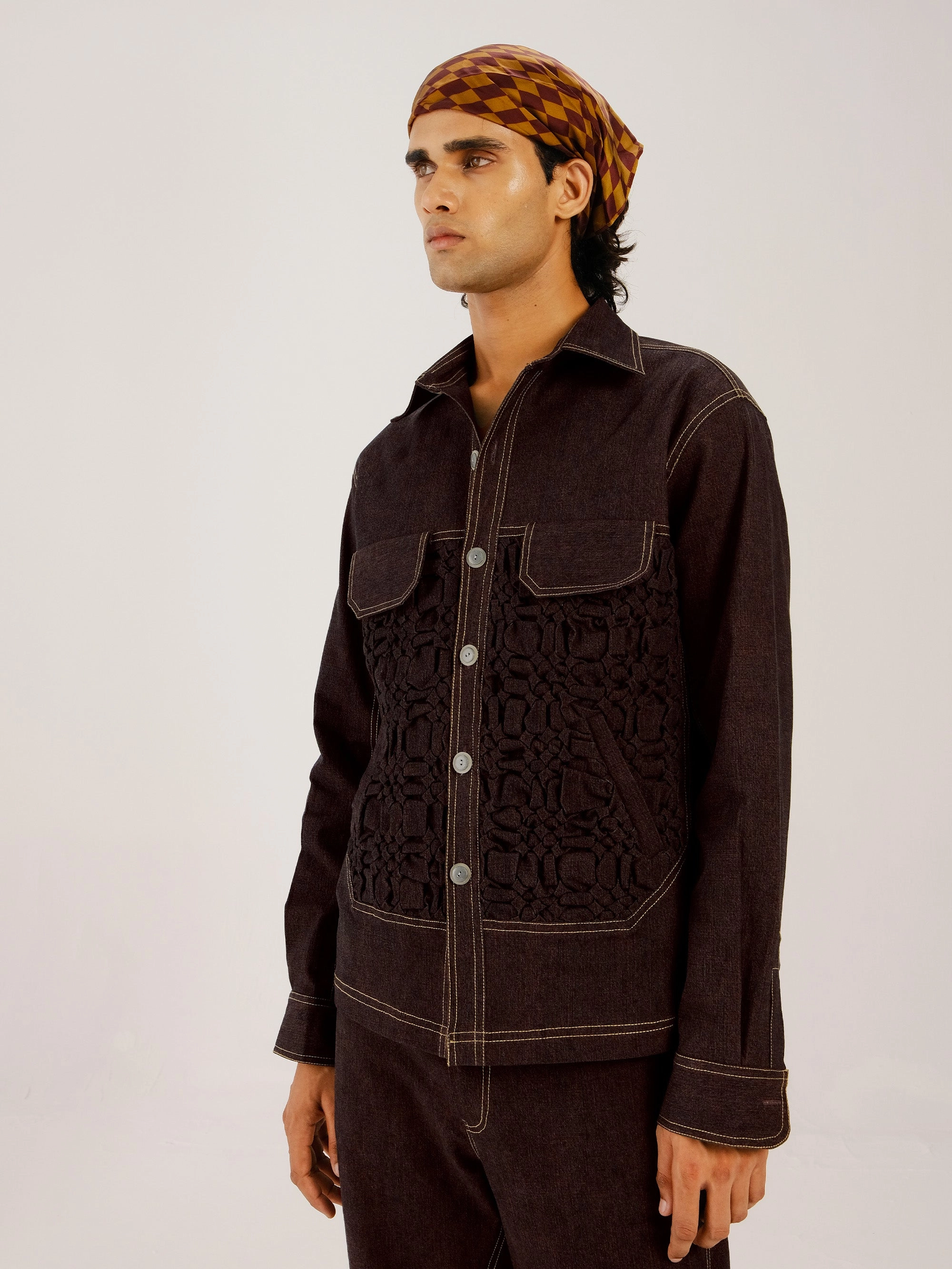 Simple Urban Layer Windbreaker Style Smocked Collar Jacket