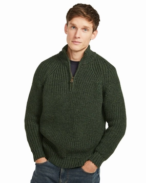 Aran Mens Fisherman Raglan Zip Sweater Daily Warmth Relaxed Layer
