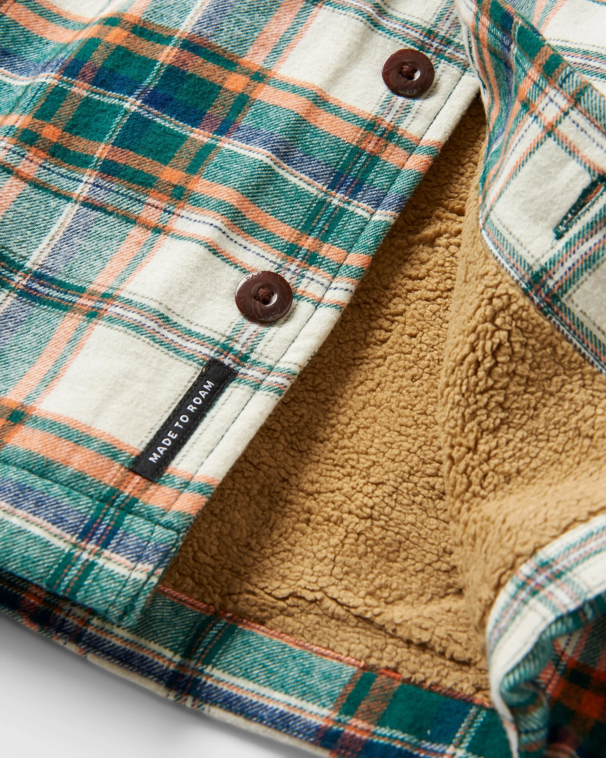 All Season Fit Freestyle Sherpa-Lined Overshirt - Birch/Rain Forest Check