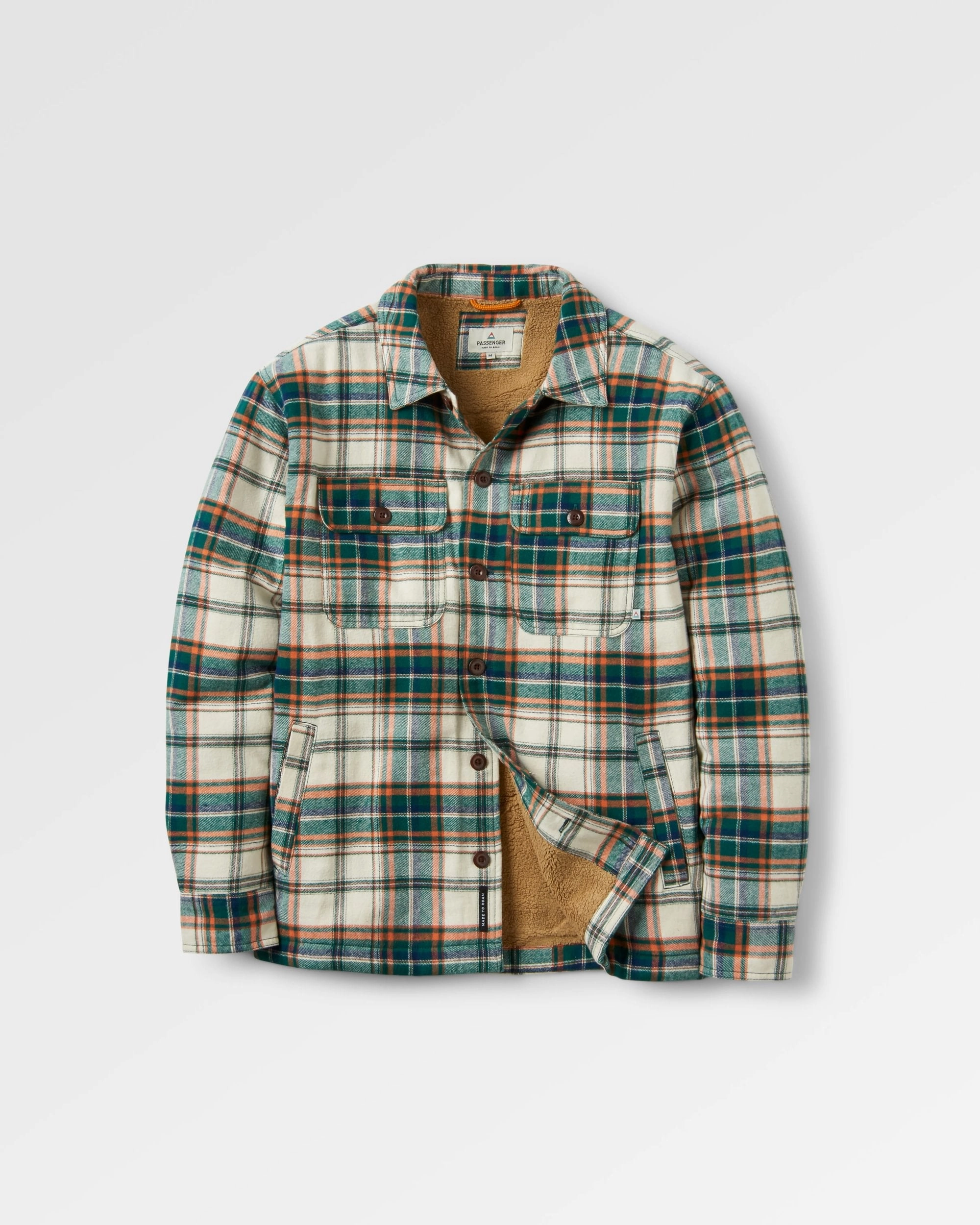 Soft Touch Texture City Commuter Freestyle Sherpa-Lined Overshirt - Birch/Rain Forest Check