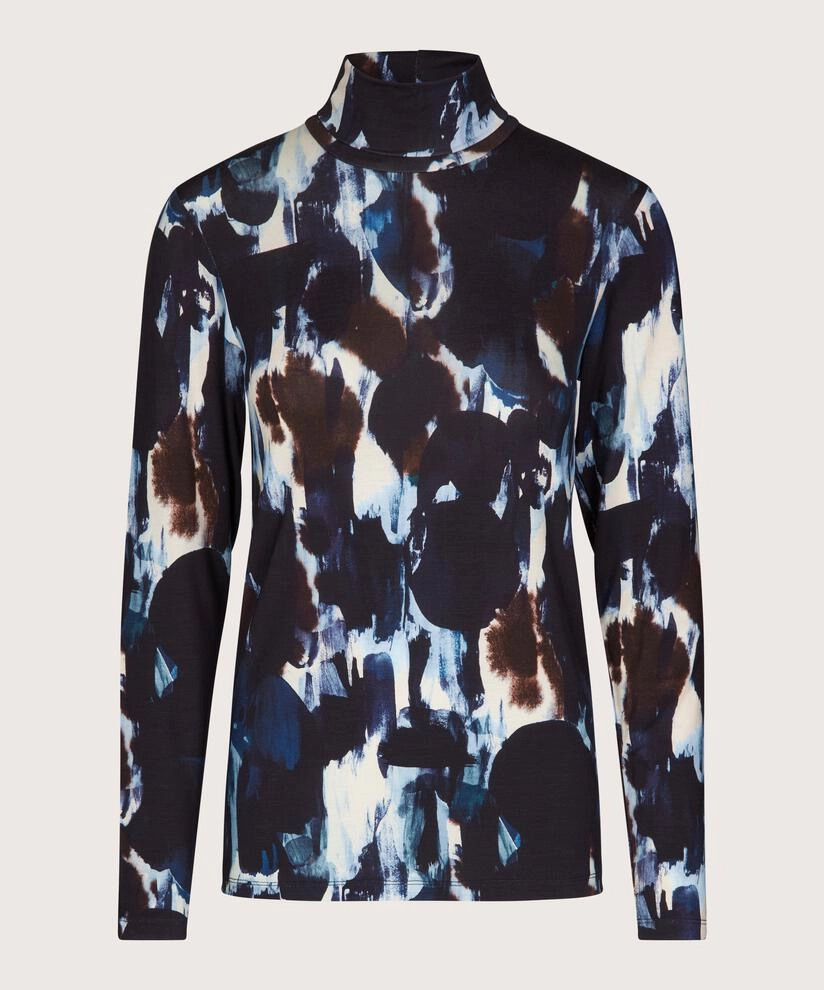 1008503 MaBrooklyn Print Top - Maritime Blue ContrastTipping