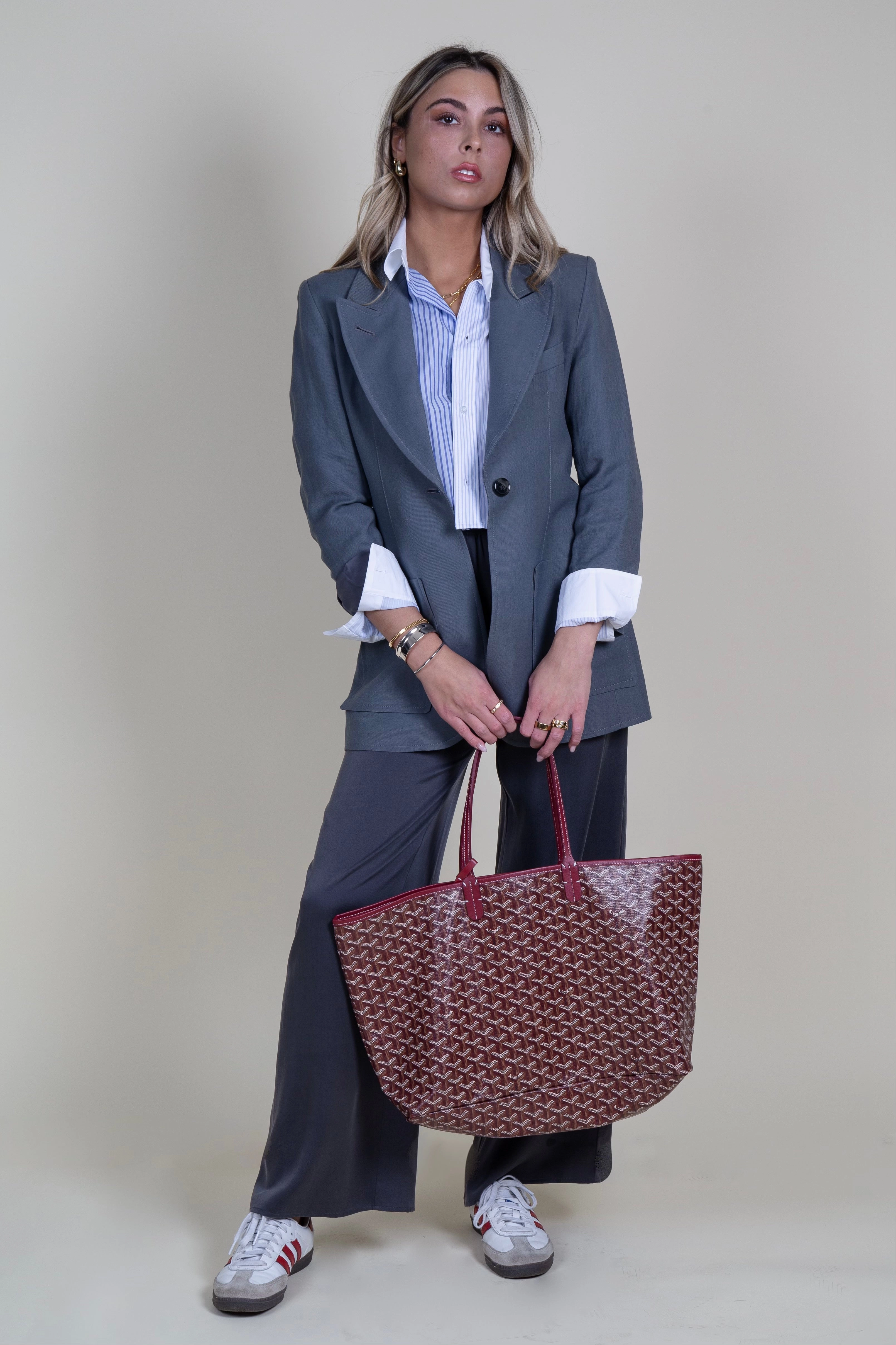 SMYTHE | Patch Pocket Tailored BF Blazer - Slate Cold Climate Heat Retention