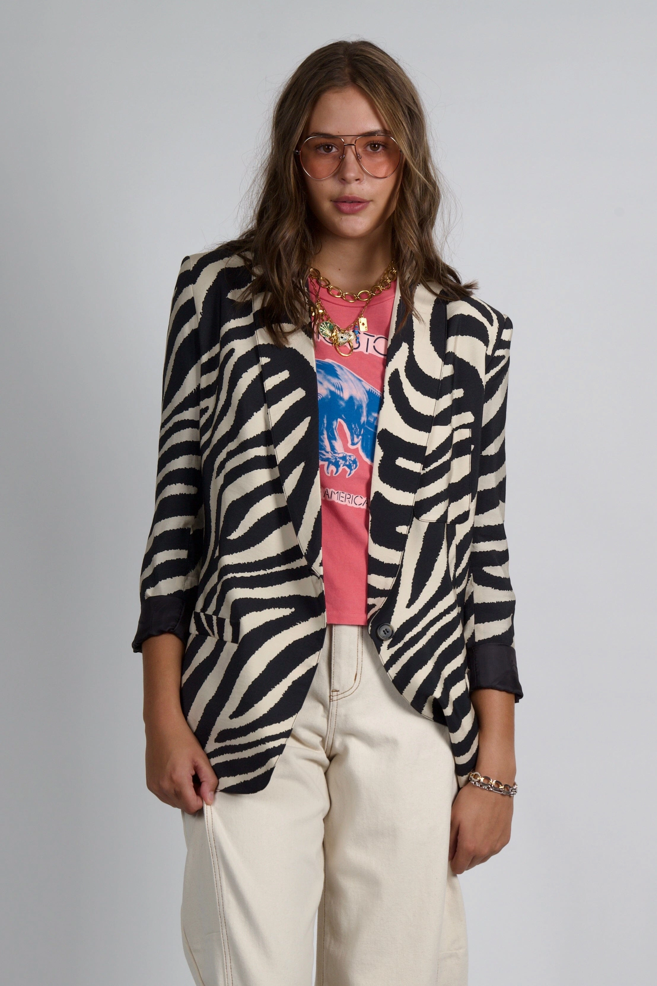 Stylish Basics SMYTHE | Shawl Collar Oversized Blazer - Black/White