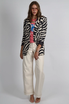 Lightweight Lining SMYTHE | Shawl Collar Oversized Blazer - Black/White