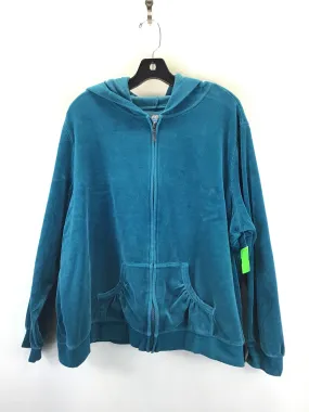 RibbedTrims Athletic Jacket By Clothes Mentor In Blue, Size: 2x