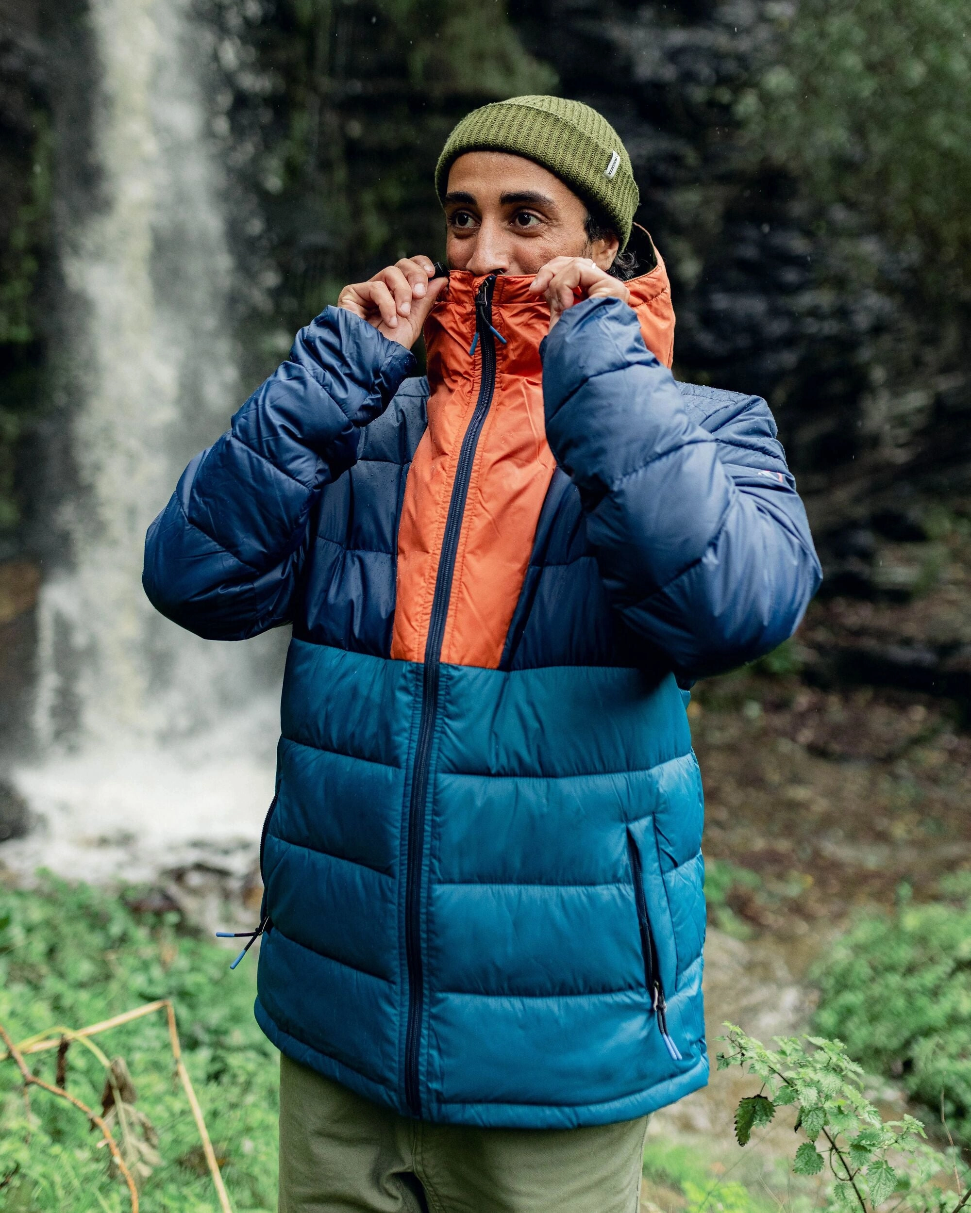 Autumn Ready Insulated Warmth Flynn Recycled Insulated Jacket - Rich Navy/ Burnt Orange