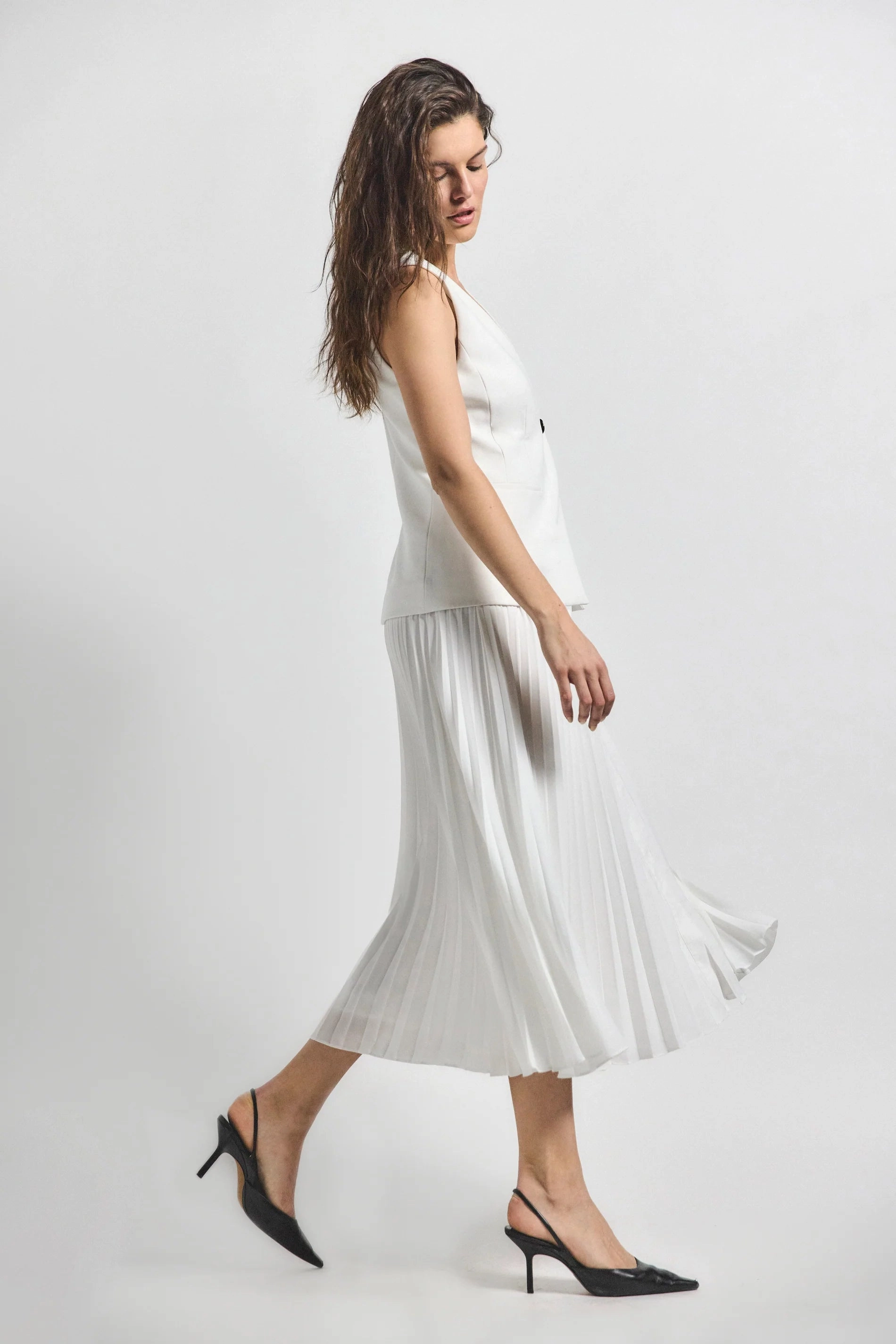 All Layer Neutral palette DEREK LAM | Lauren Mixed Media Dress - Soft White