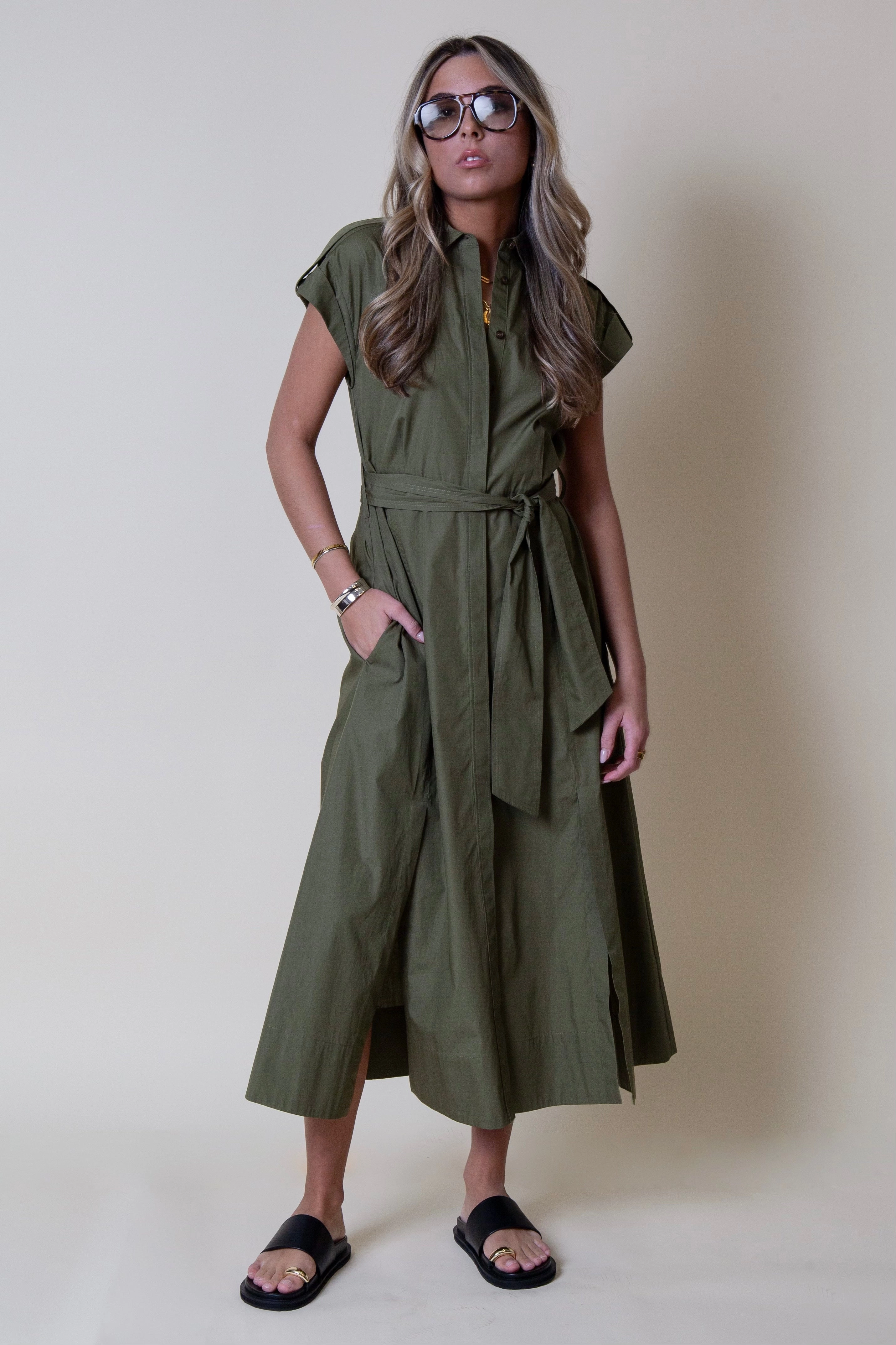 DEREK LAM | Haley Shirt Dress - Hunter Summer Ready Dinner Outfit