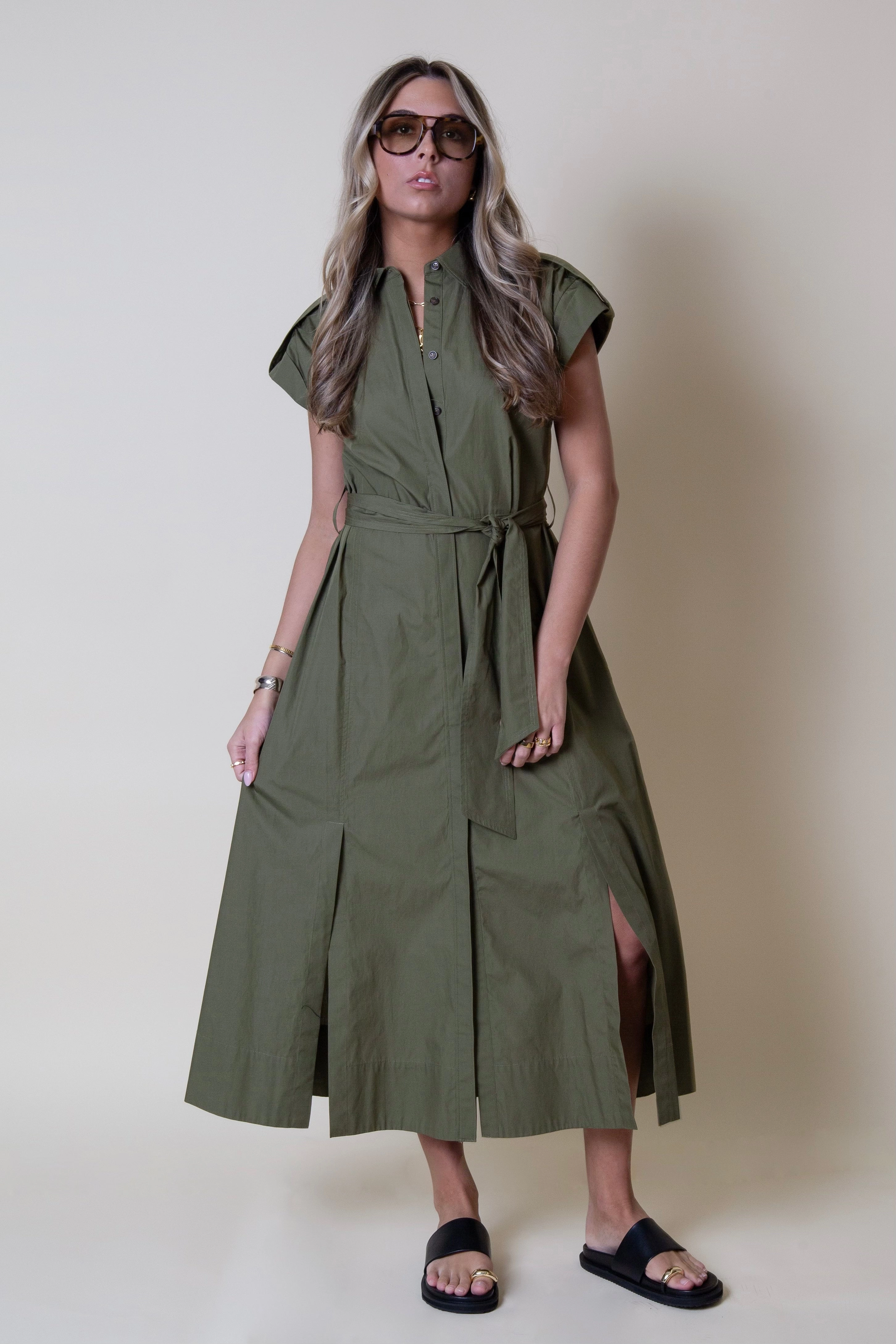 DEREK LAM | Haley Shirt Dress - Hunter Euro Ease Fall Layer