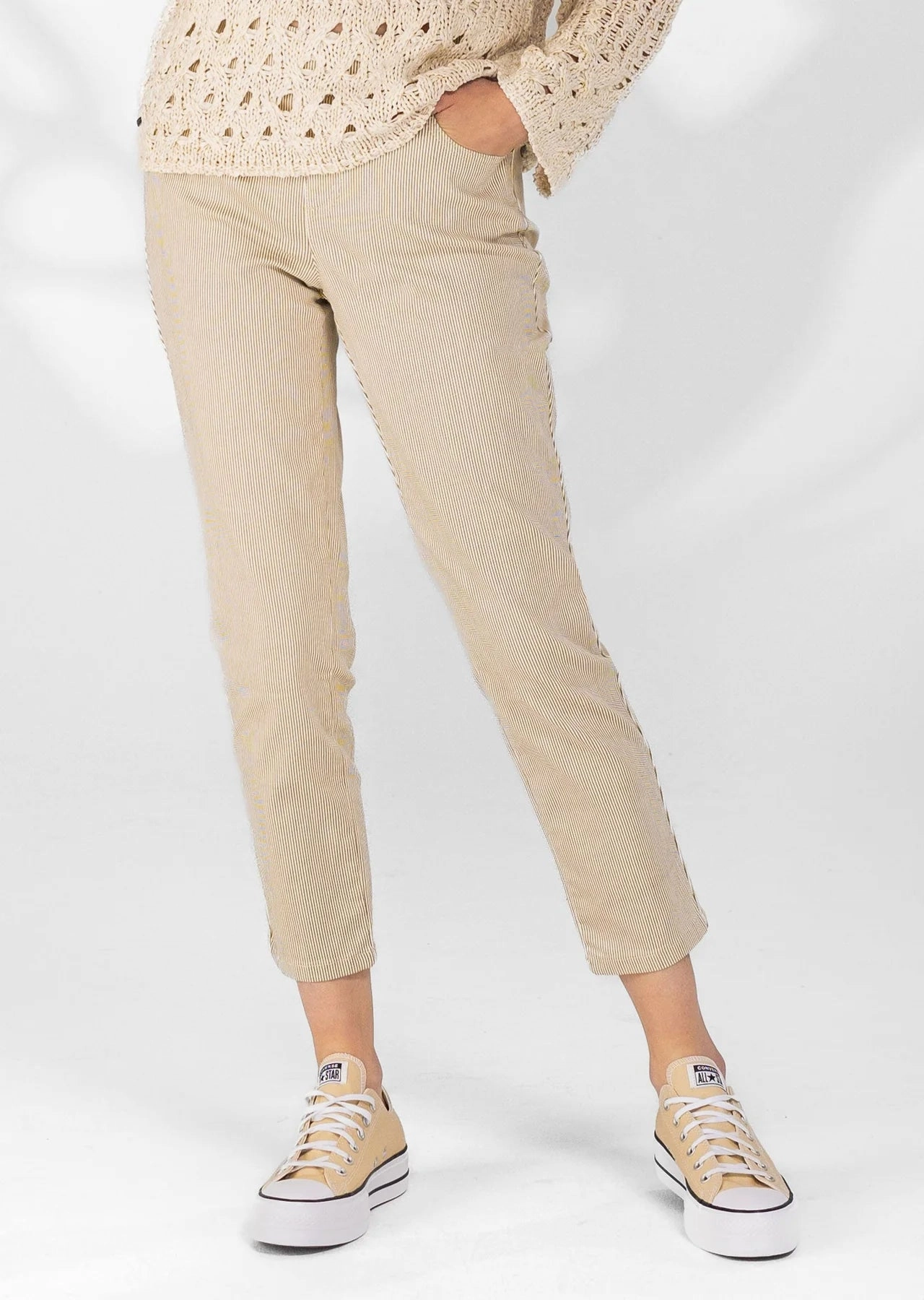 Dunnet Stripe 28" Ankle Pant Training Girl Loose Fine