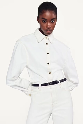 FRAME | The Sculpted Shirt - Au Natural Clean Sleek Comfort Quick drying material