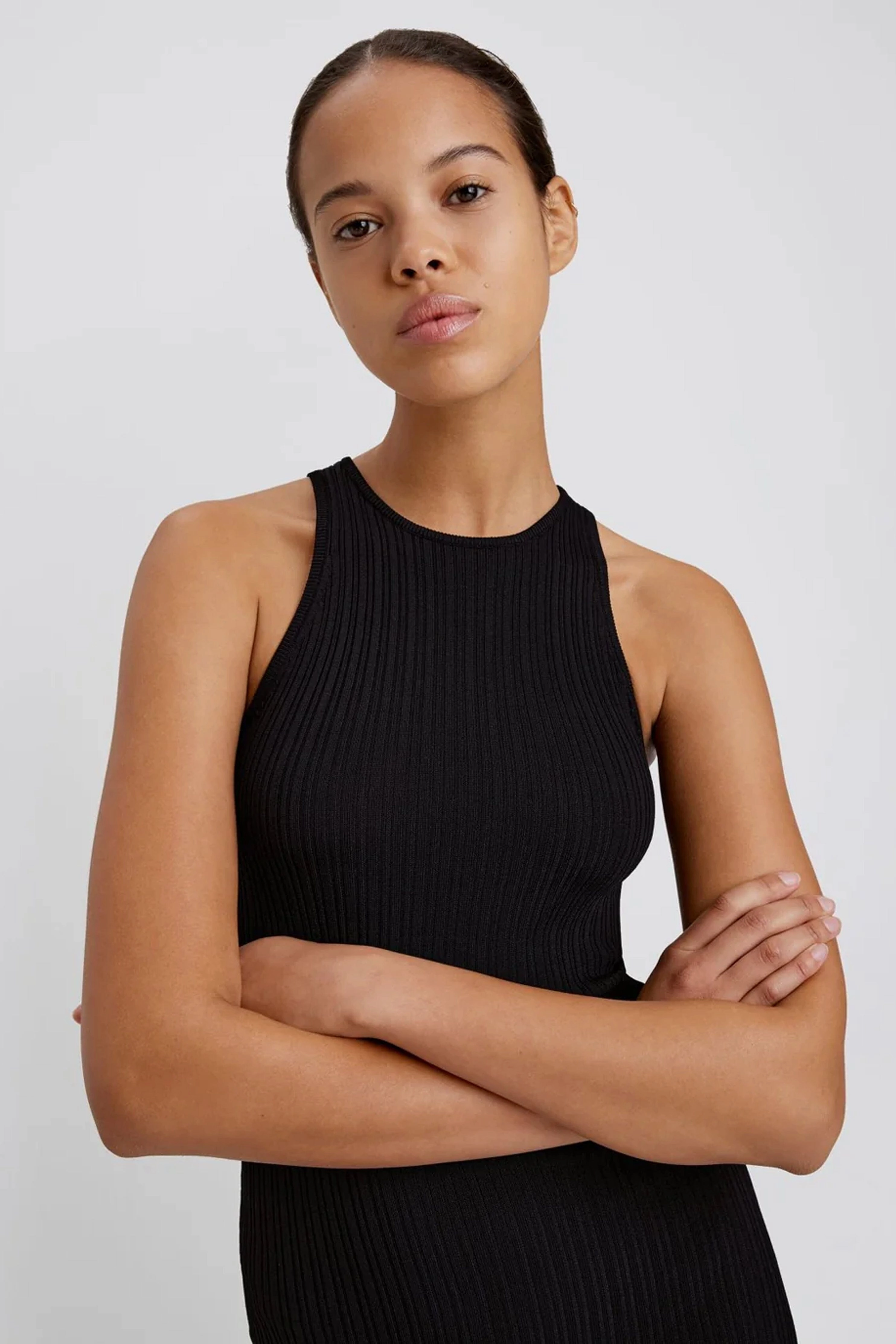 Light Fabrication SOLID & STRIPED | The Varena Dress - Noir