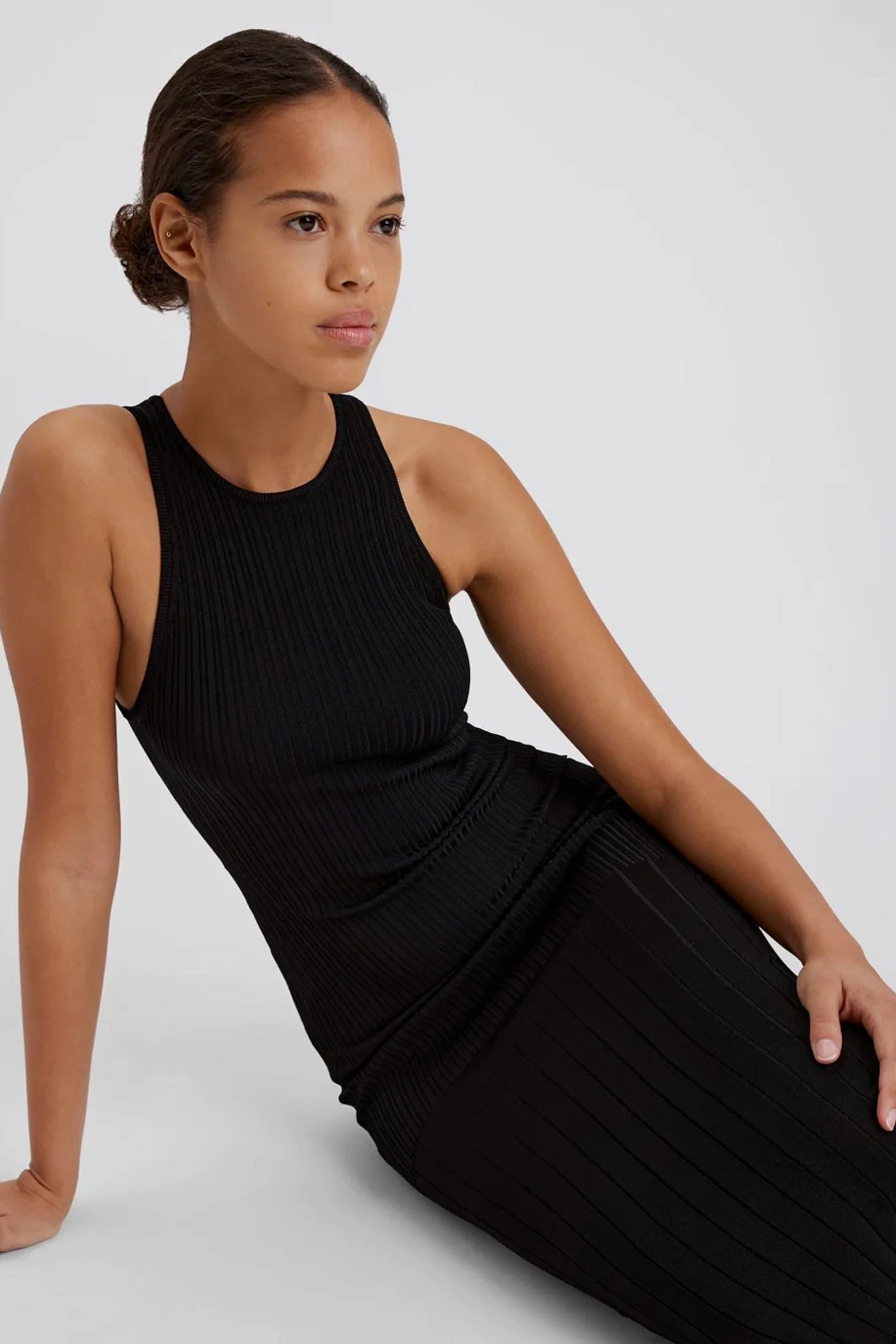 Movement Feel SOLID & STRIPED | The Varena Dress - Noir