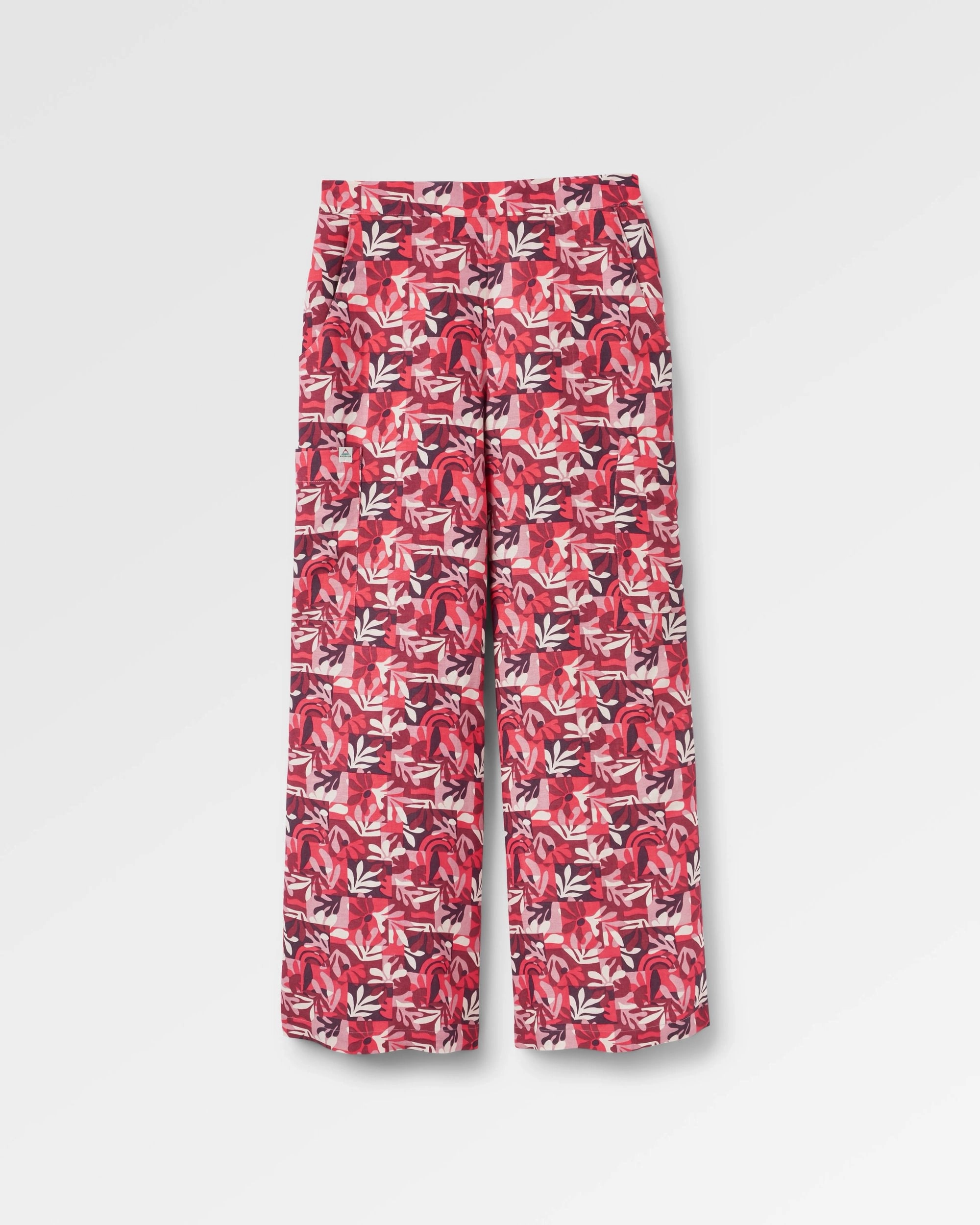Someday Linen Trouser - Mountain Foliage Cranberry Rugged Wear Zip Pocket