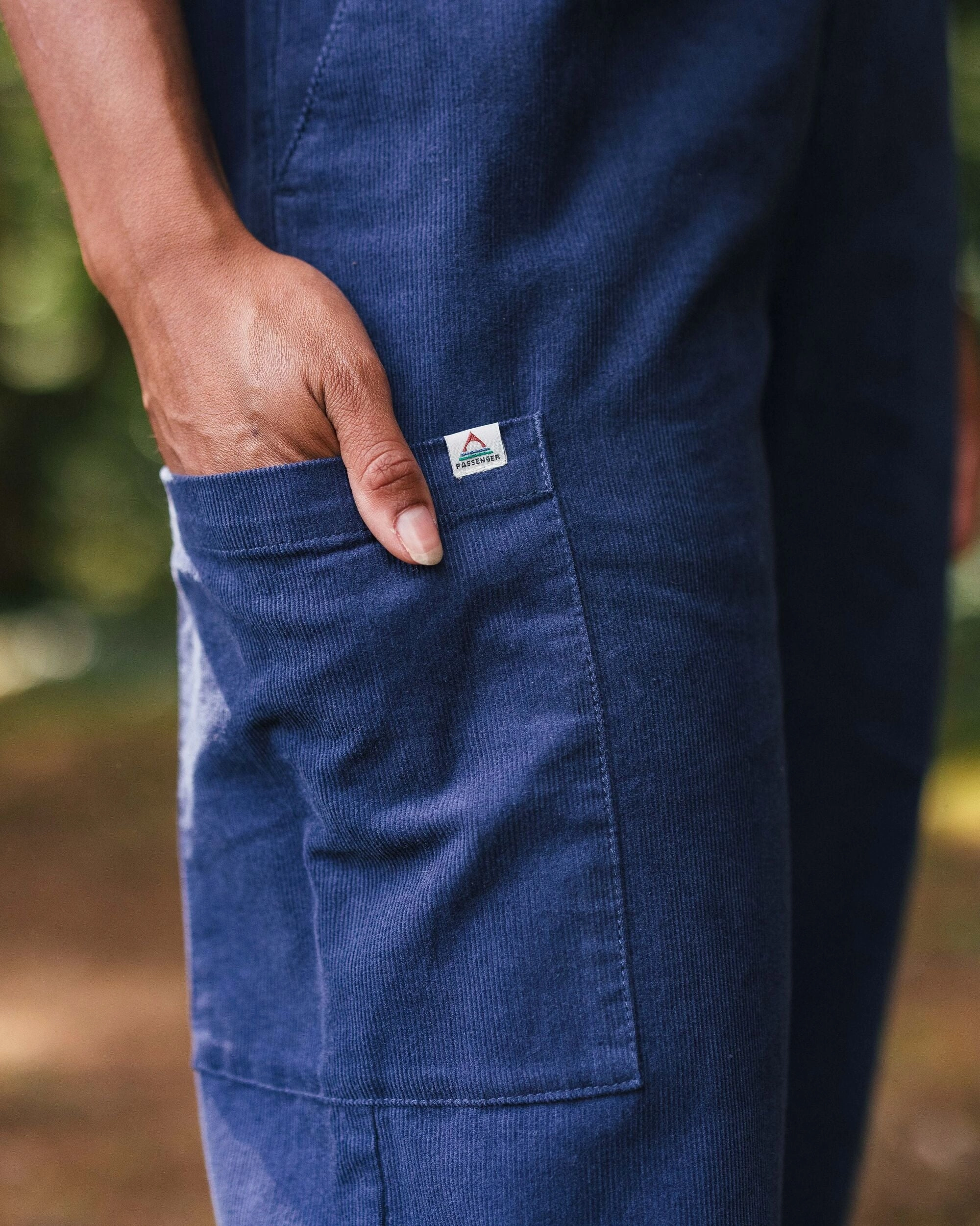 Someday Organic Cotton Corduroy Trouser - Dark Denim Clean Cut